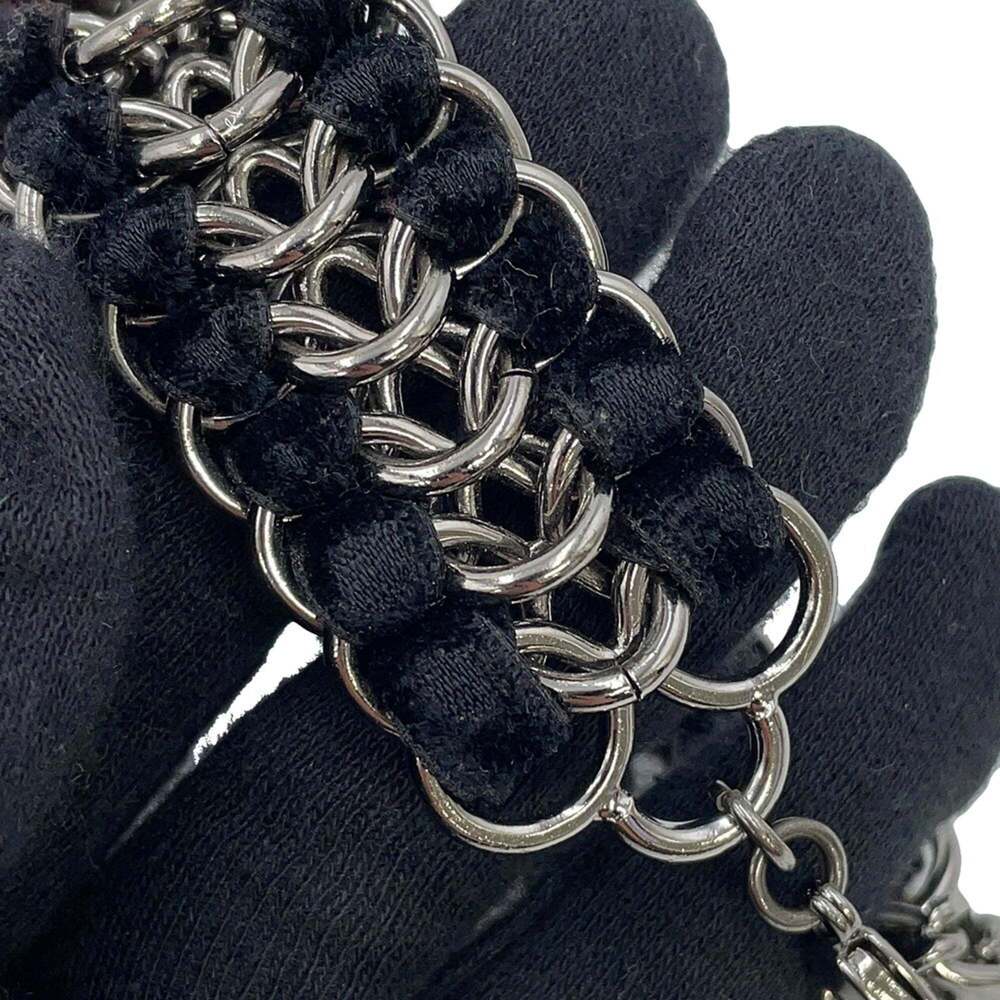 CHANEL Authentic Black Pearl Logo Charm Bracelet - Picture 11 of 12